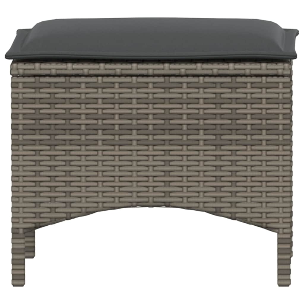 Σετ Τραπεζαρίας Κήπου 3 τεμ. Γκρι Συνθ. Ρατάν με Μαξιλάρια