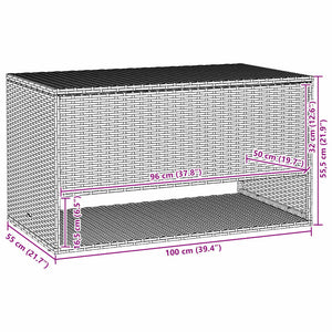 Μαξιλαροθήκη εξωτερικού χώρου Μαύρο 100x55x55,5 cm Poly Rattan