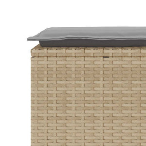Πάγκος κήπου με μαξιλάρι Μπεζ 110x40x44 cm Πολυ μπαστούνι