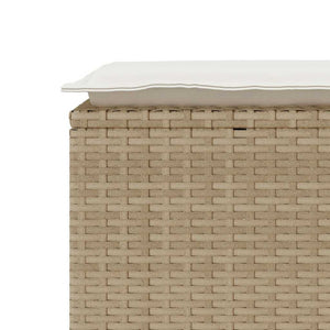 Πάγκος κήπου με μαξιλάρι Μπεζ 110x40x44 cm Πολυ μπαστούνι