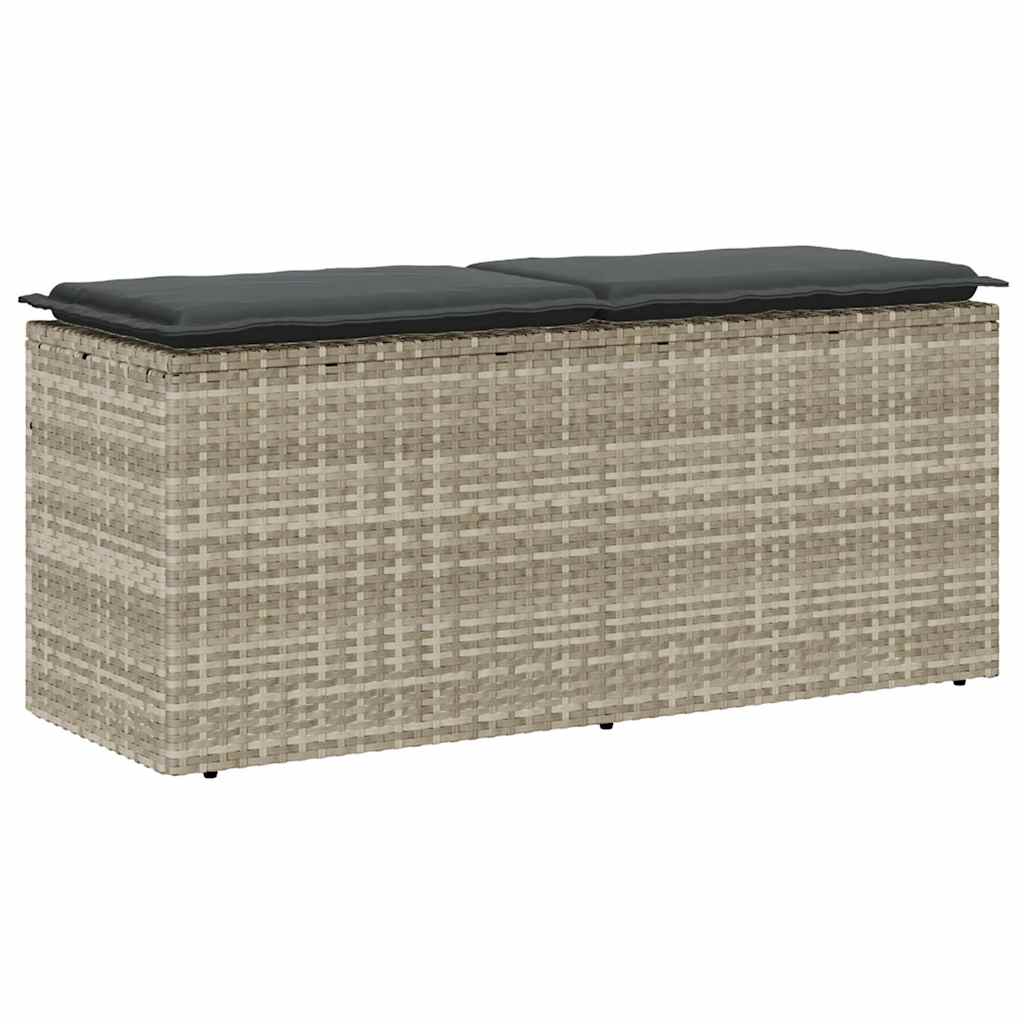 Πάγκος κήπου με μαξιλάρι ανοιχτό γκρι 110x40x44 cm