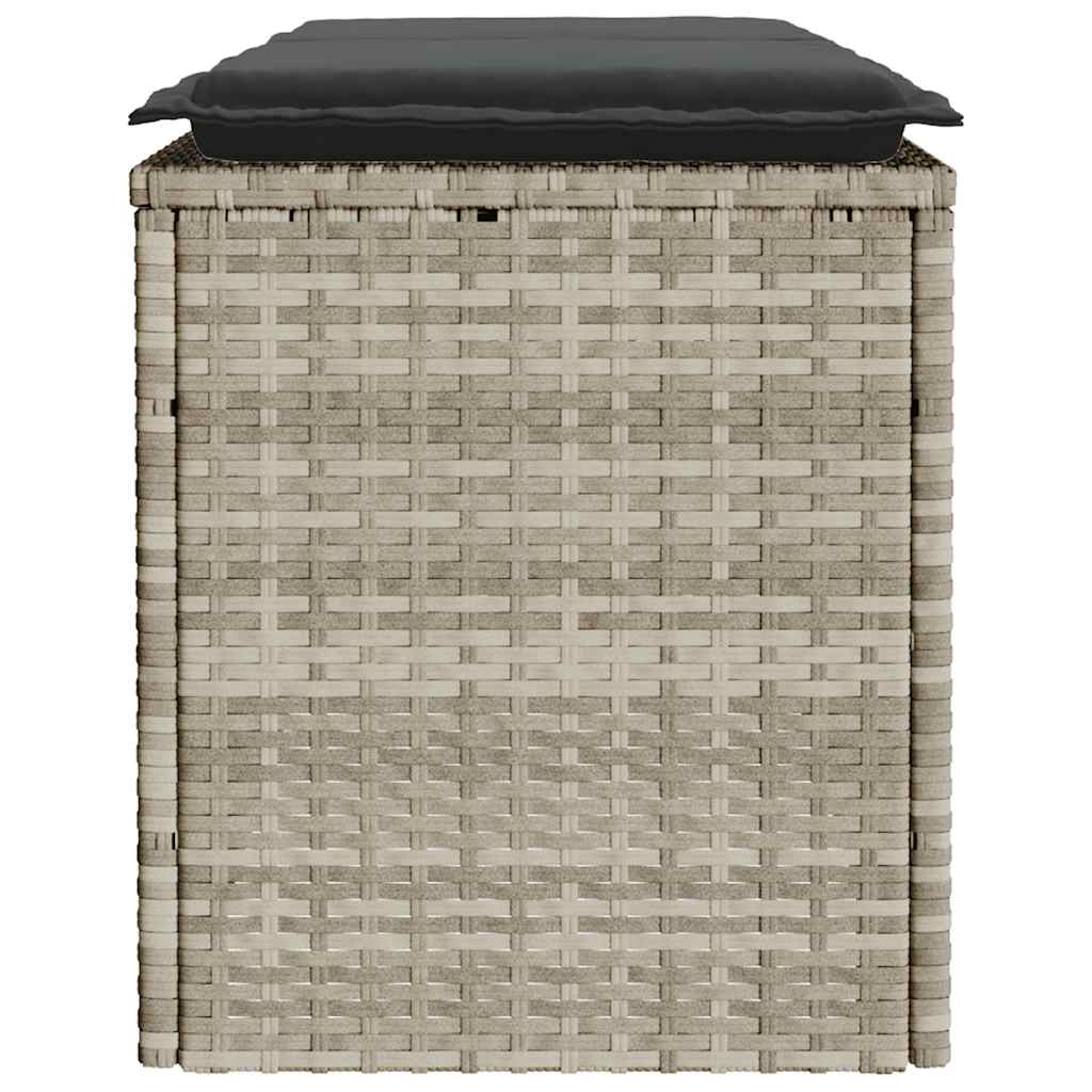 Πάγκος κήπου με μαξιλάρι ανοιχτό γκρι 110x40x44 cm