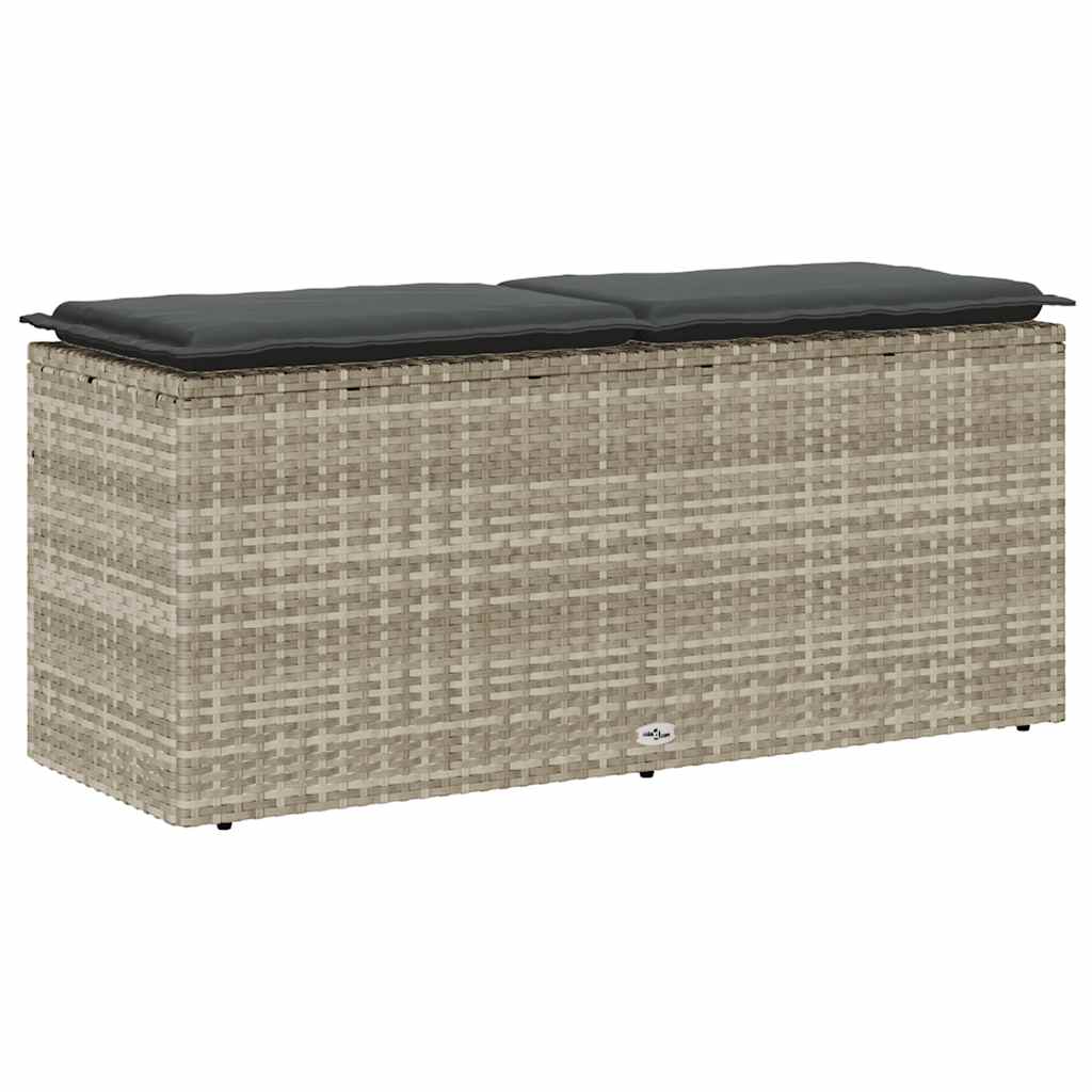 Πάγκος κήπου με μαξιλάρι ανοιχτό γκρι 110x40x44 cm