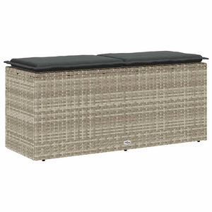 Πάγκος κήπου με μαξιλάρι ανοιχτό γκρι 110x40x44 cm