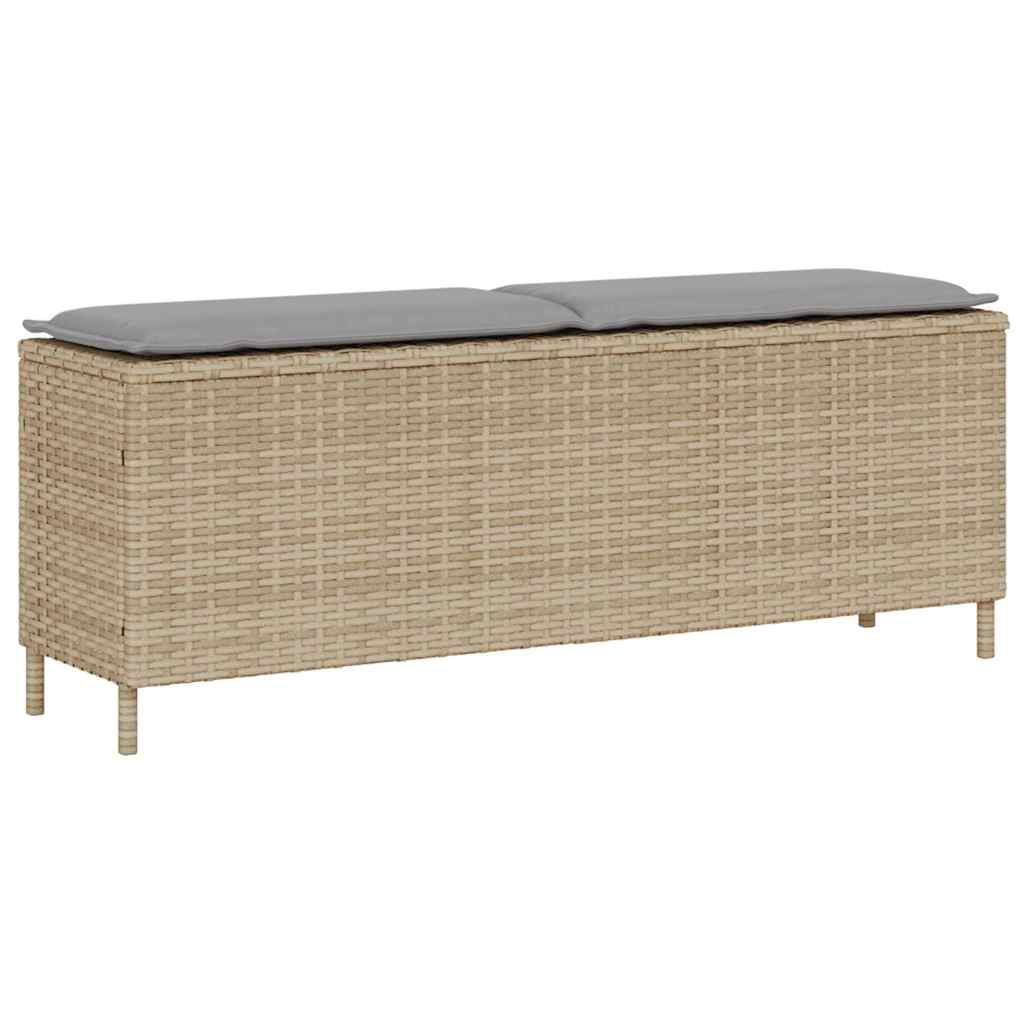 Παγκάκι Κήπου με Μαξιλάρι Μπεζ 110x30x40,5 εκ. από Συνθετικό Ρατάν - Pakobazaar