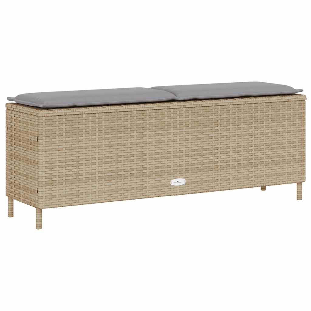 Παγκάκι Κήπου με Μαξιλάρι Μπεζ 110x30x40,5 εκ. από Συνθετικό Ρατάν - Pakobazaar