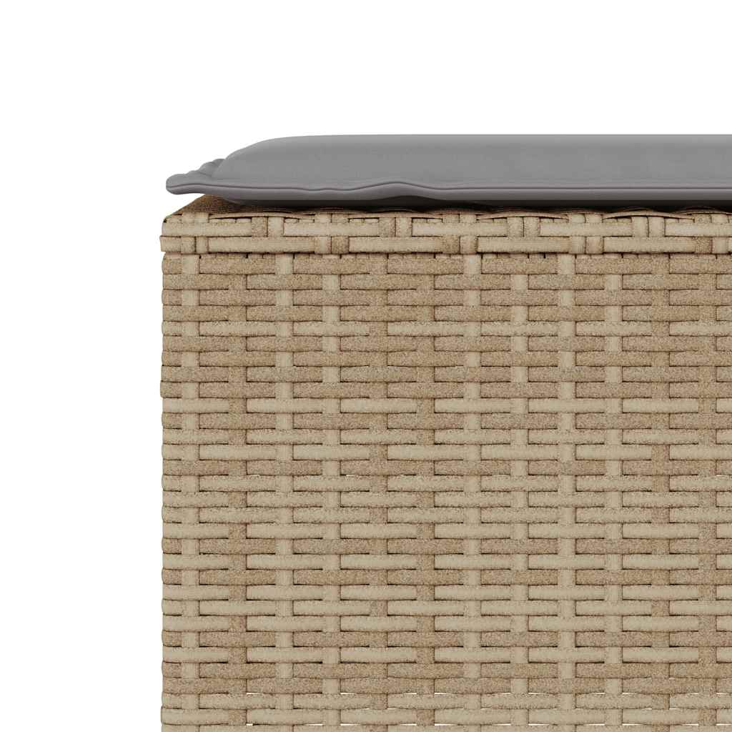 Παγκάκι Κήπου με Μαξιλάρι Μπεζ 110x30x40,5 εκ. από Συνθετικό Ρατάν - Pakobazaar