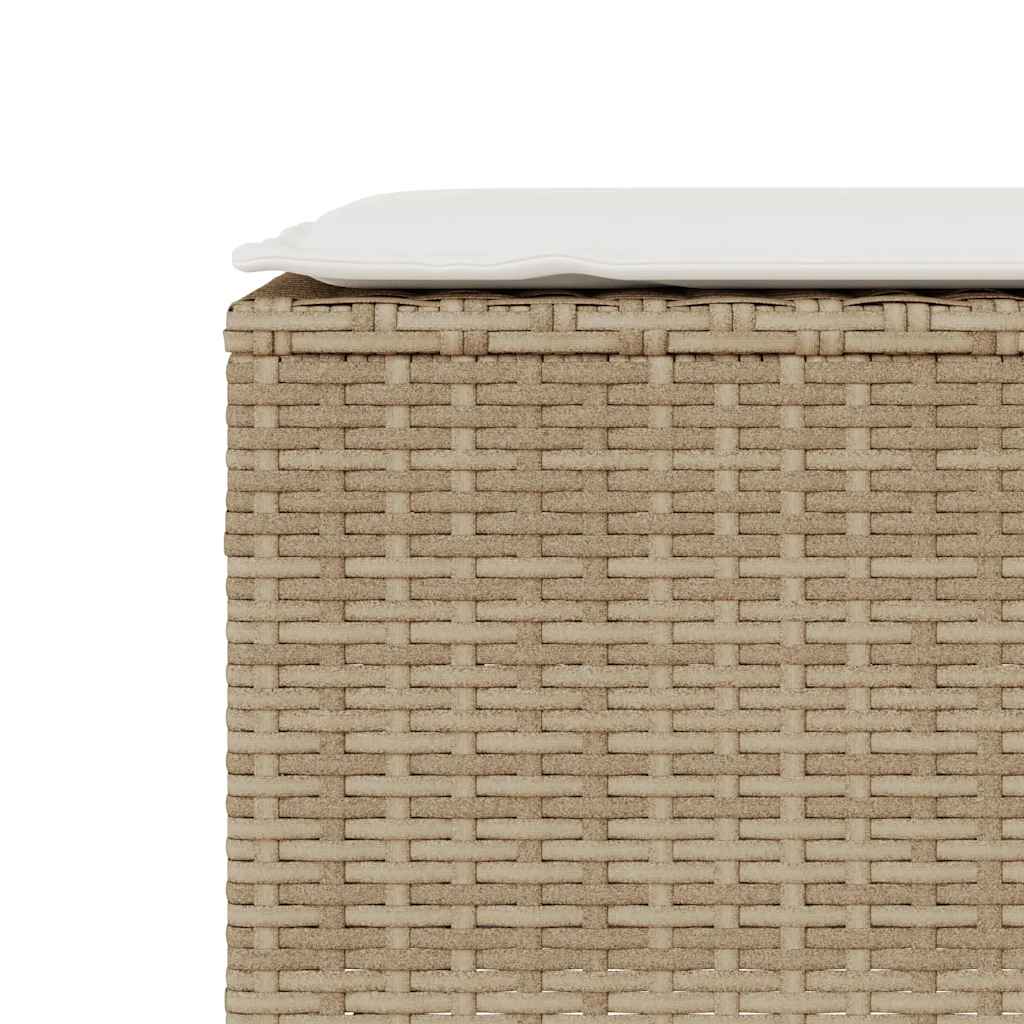 Παγκάκι Κήπου με Μαξιλάρι Μπεζ 110x30x40,5 εκ. από Συνθετικό Ρατάν - Pakobazaar