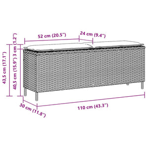 Παγκάκι Κήπου με Μαξιλάρι Μπεζ 110x30x40,5 εκ. από Συνθετικό Ρατάν - Pakobazaar