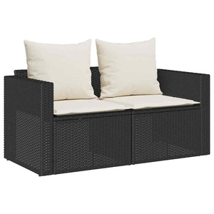 5 τεμαχίων σετ καναπέδες κήπου με μαξιλάρια Stackable μαύρο