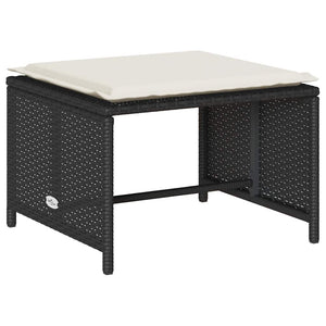 5 τεμαχίων σετ καναπέδες κήπου με μαξιλάρια Stackable μαύρο
