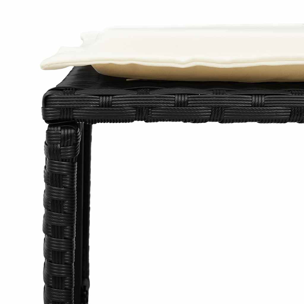 5 τεμαχίων σετ καναπέδες κήπου με μαξιλάρια Stackable μαύρο