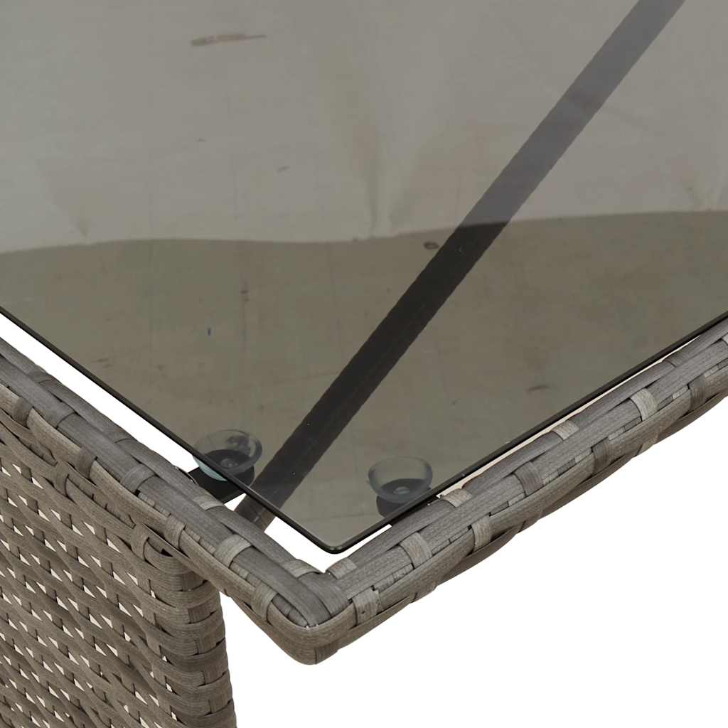 Σετ Τραπεζαρίας Κήπου 3 τεμ. Γκρι Συνθ. Ρατάν με Μαξιλάρια