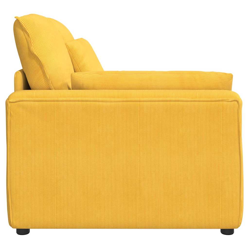 Μονάδα Υποβραχιόνιου Καναπέ με Μαξιλάρια Ανοιχτό Κίτρινο 100 εκ. - Pakobazaar