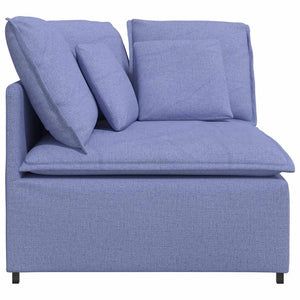 Γωνιακός Καναπέ-Μονάδα με Μαξιλάρια, Μπλε Τζιν 100 εκ. - Pakobazaar