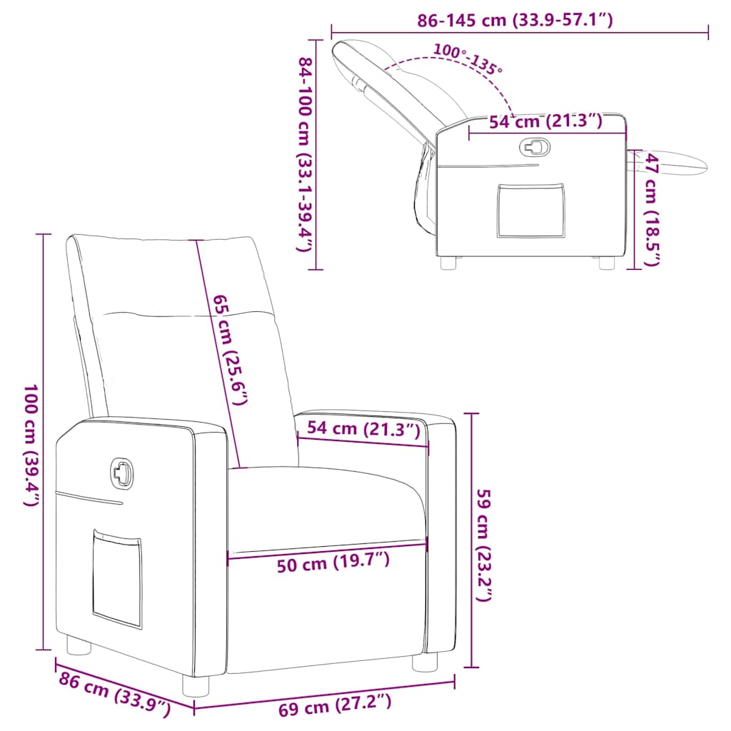 Πολυθρόνα με Ανακλινόμενη Πόρτα Σκούρο Γκρι Υφασμάτινη - Pakobazaar
