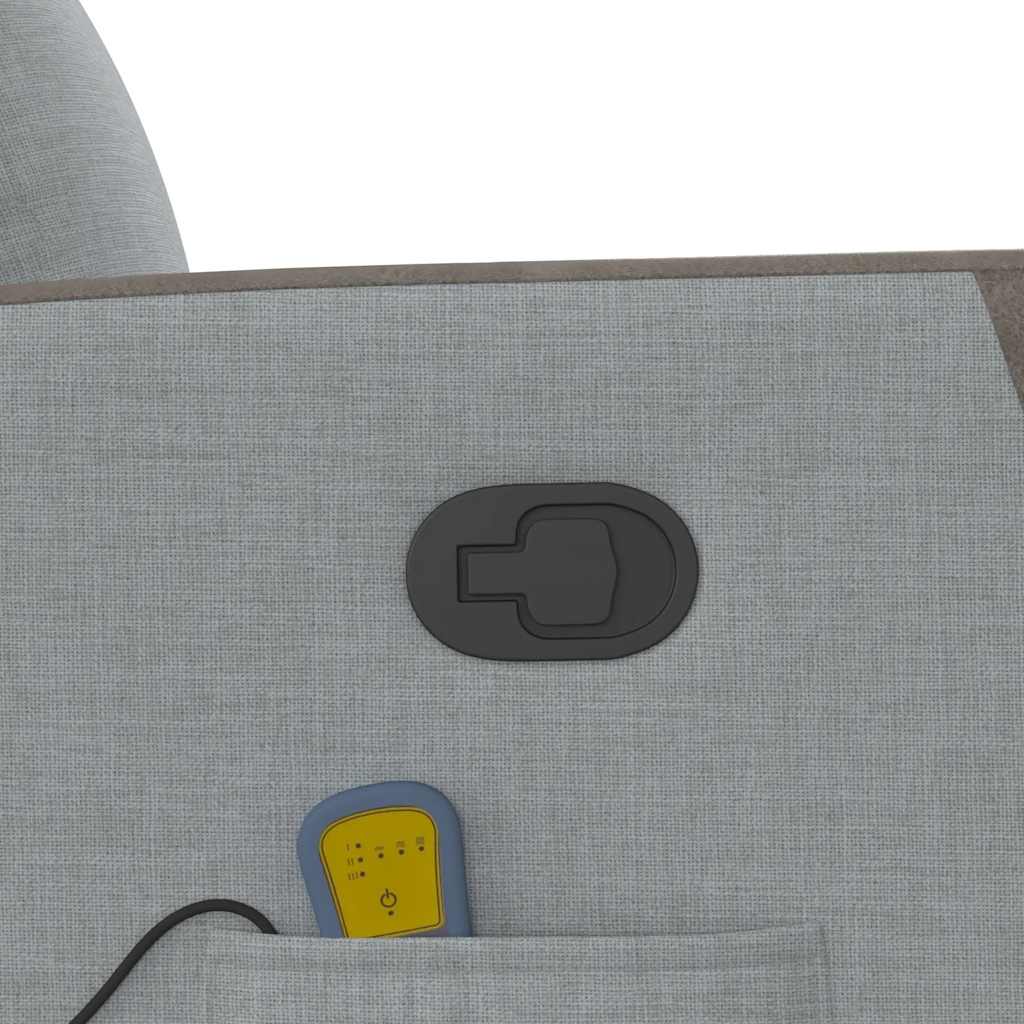 Πολυθρόνα Μασάζ Ανακλινόμενη Ανοιχτό Γκρι Υφασμάτινη - Pakobazaar