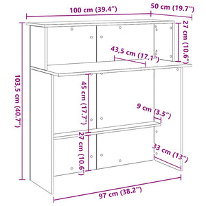 Γραφείο Υποδοχής Λευκό 100x50x103,5 εκ. από Τεχνητό Ξύλο - Pakobazaar