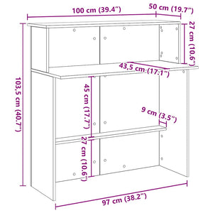Γραφείο υποδοχής 100x50x103,5 εκ. Επεξεργασμένο Ξύλο - Pakobazaar