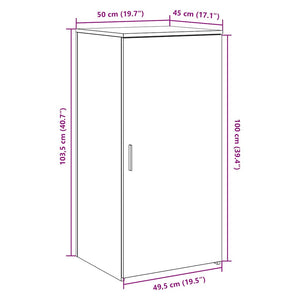 Ντουλάπι Αποθήκευσης Μαύρο 50x45x103,5 εκ. από Τεχνητό Ξύλο