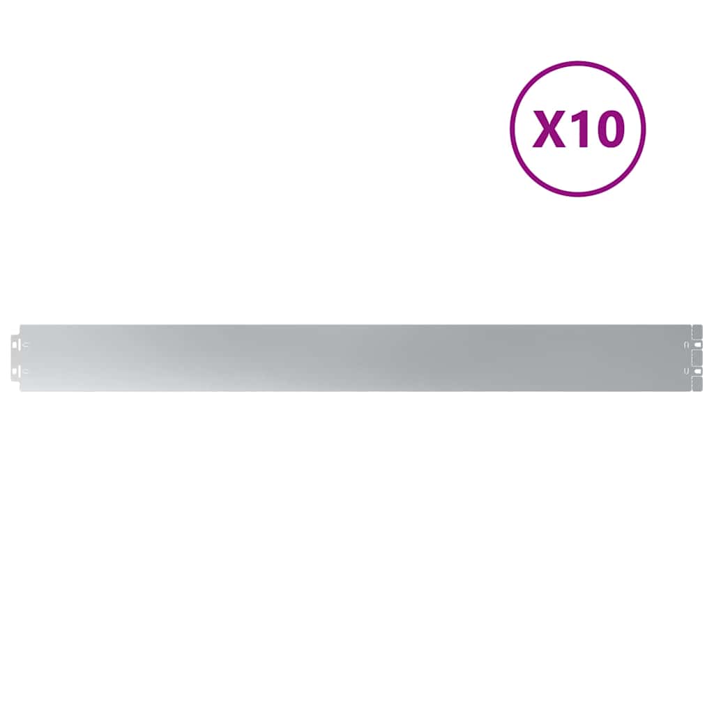 Περιφράξεις γκαζόν 10 τεμάχια 10x103 cm από γαλβανισμένο χάλυβα