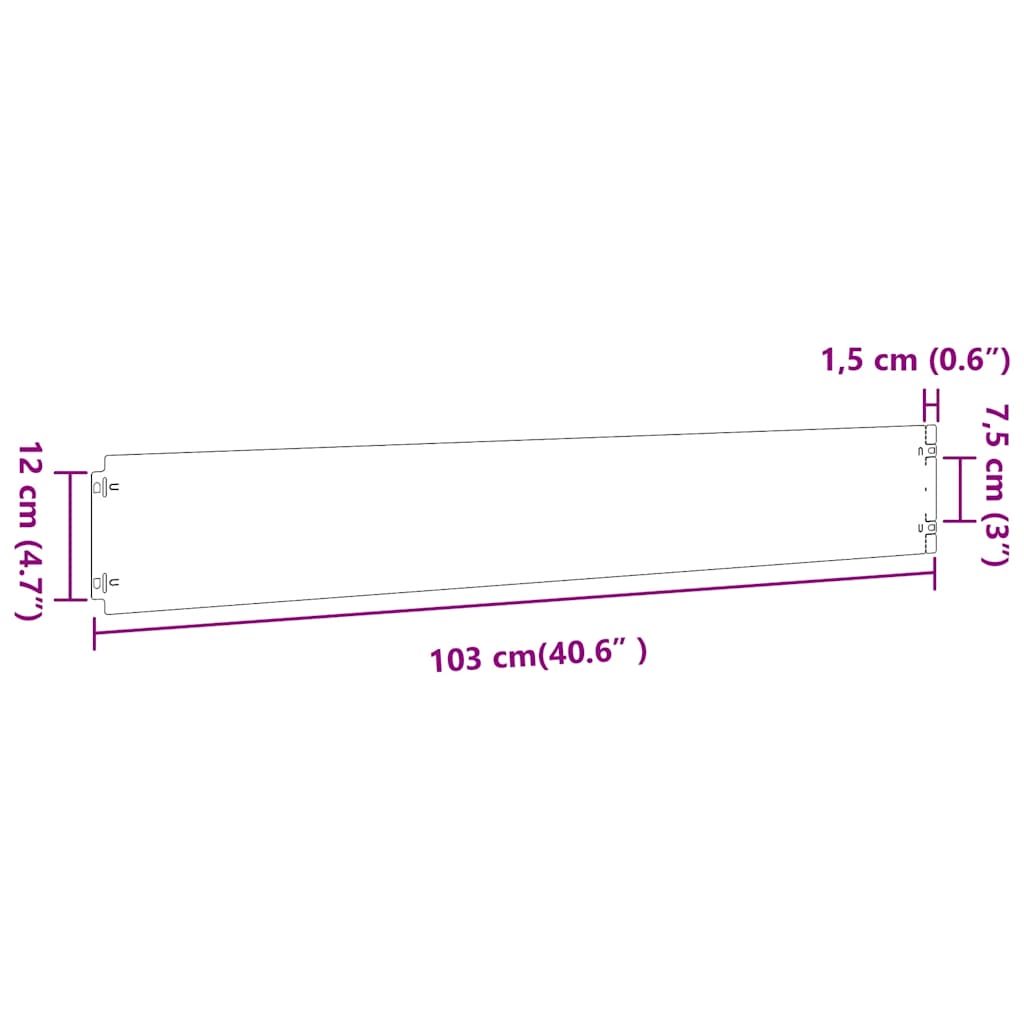 Περιφράξεις γκαζόν 10 τεμάχια Ανθρακί από χάλυβα ψυχρής έλασης