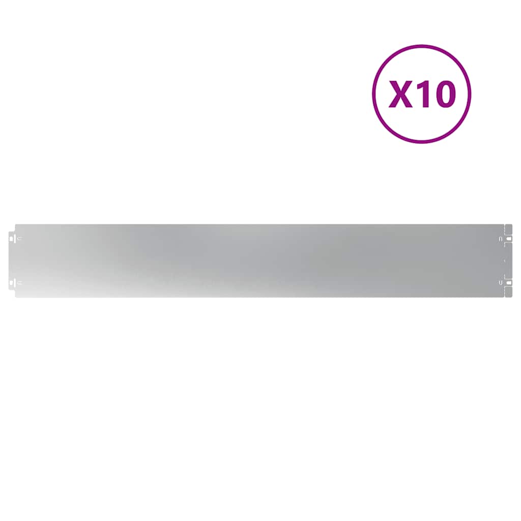 Περιφράξεις γκαζόν 10 τεμάχια 15x103 cm από γαλβανισμένο χάλυβα