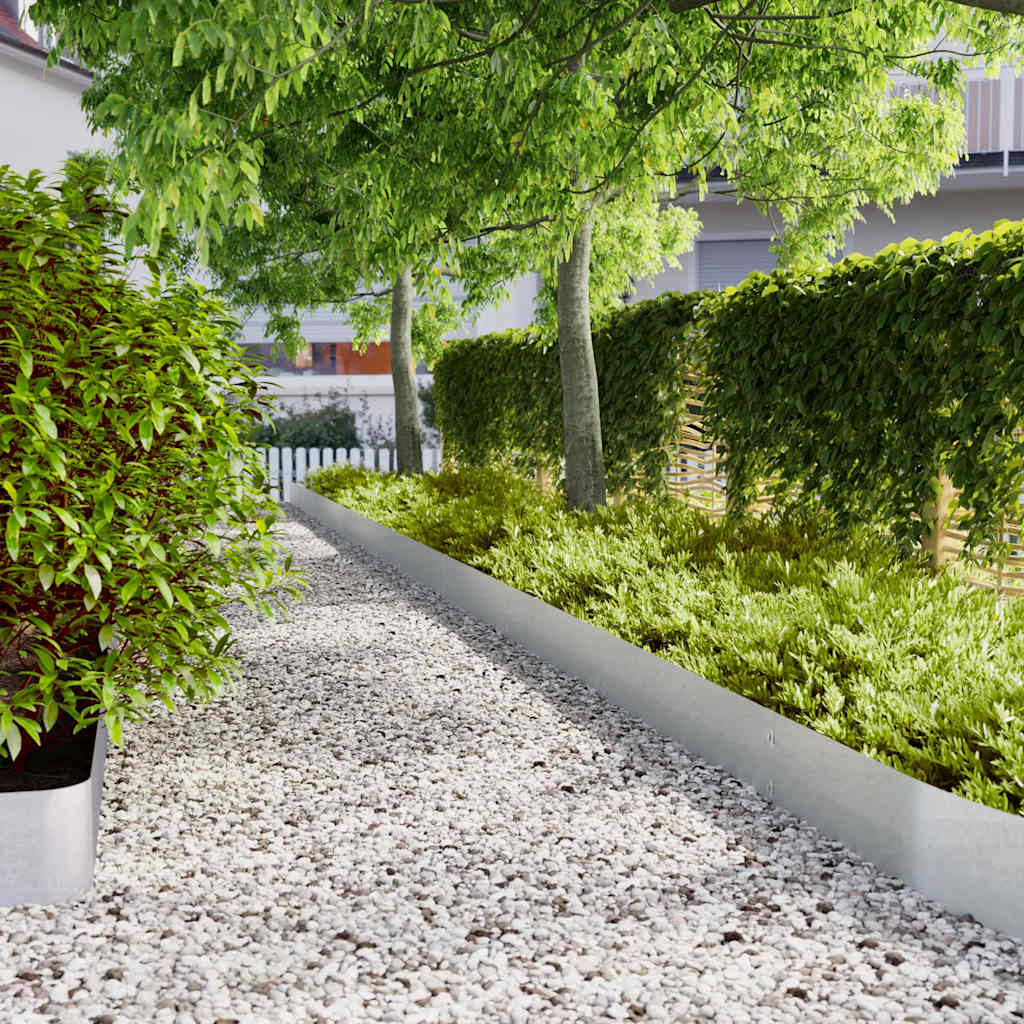 Περιφράξεις γκαζόν 10 τεμάχια 20x103 cm από γαλβανισμένο χάλυβα