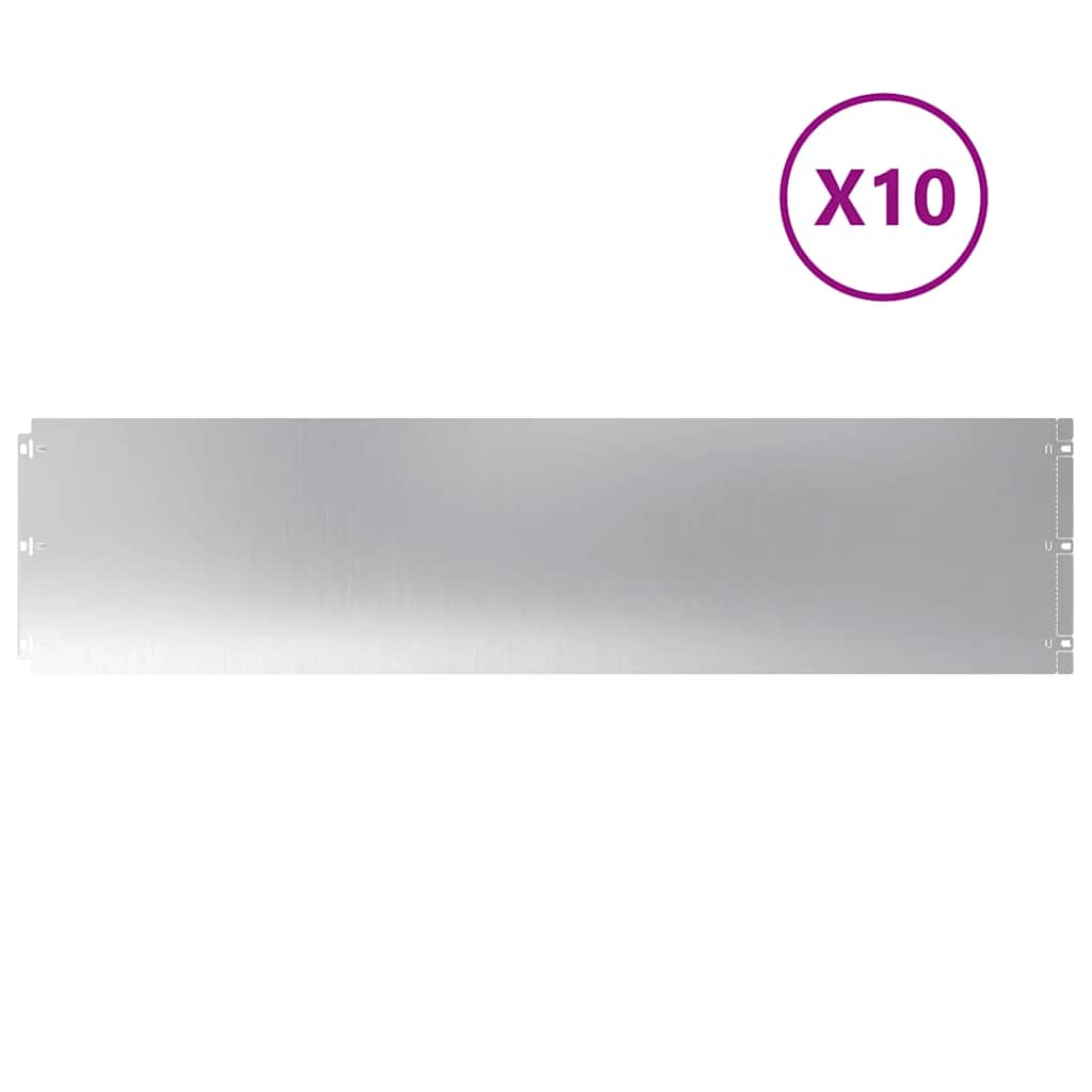 Περιφράξεις γκαζόν 10 τεμάχια 25x103 cm από γαλβανισμένο χάλυβα