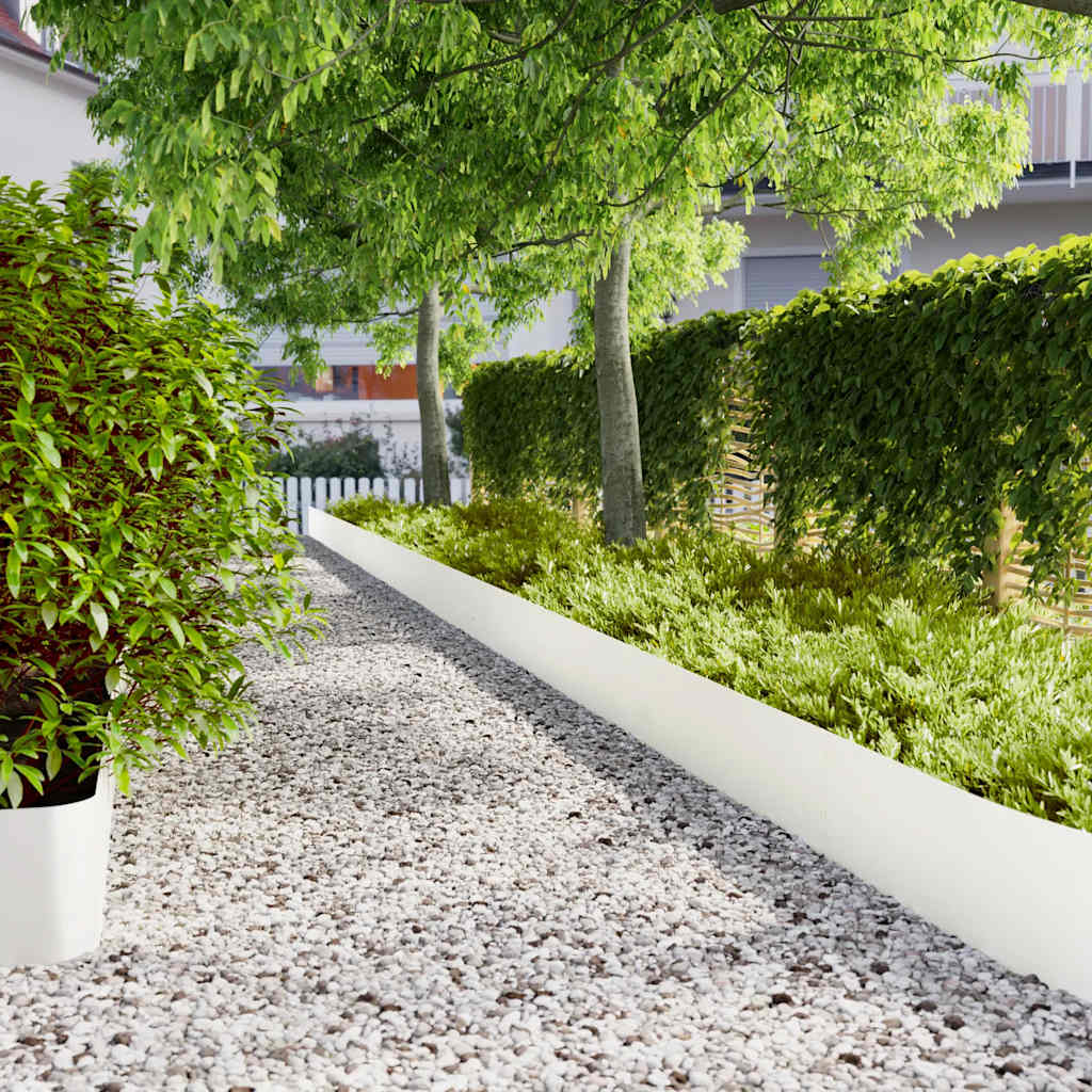 Περιφράξεις γκαζόν 20 τεμάχια Λευκό από χάλυβα ψυχρής έλασης - Pakobazaar