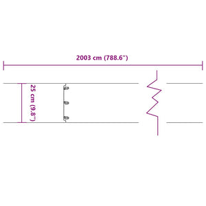 Περίγραμμα γκαζόν 20 τμχ. 25 x 103 cm Κρύα έλαση από χάλυβα