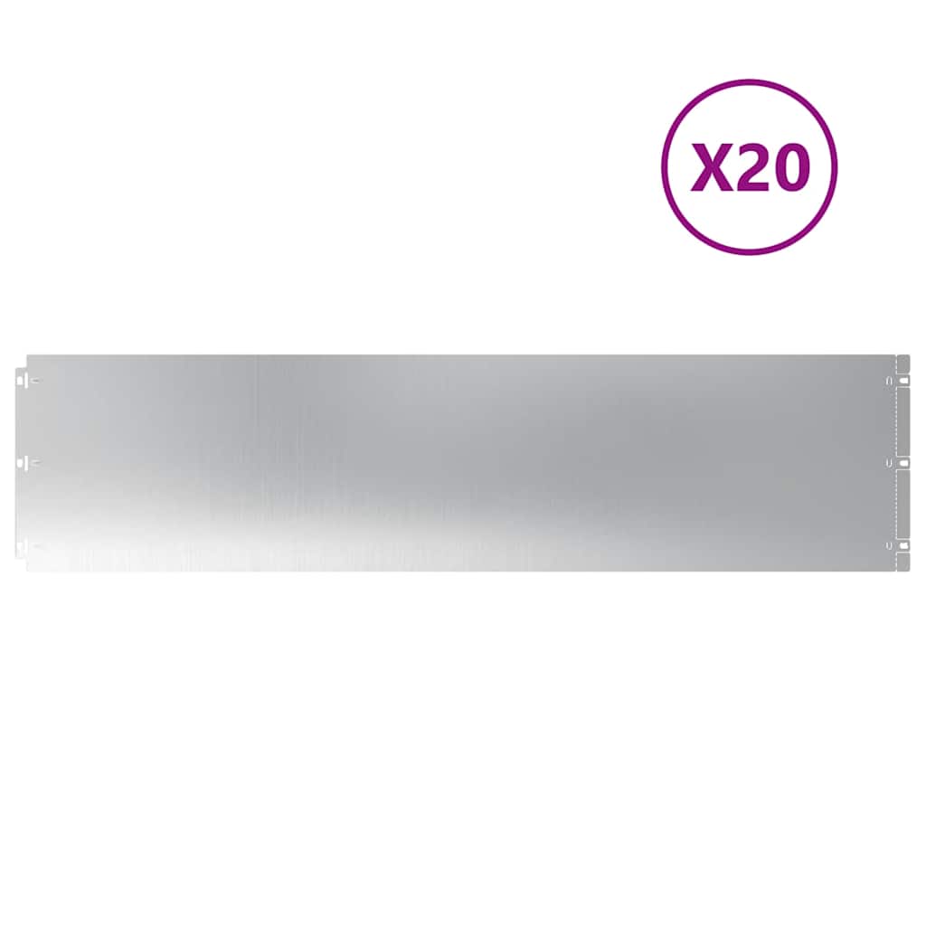 Περιφράξεις γκαζόν 20 τεμάχια 25x103 cm από γαλβανισμένο χάλυβα