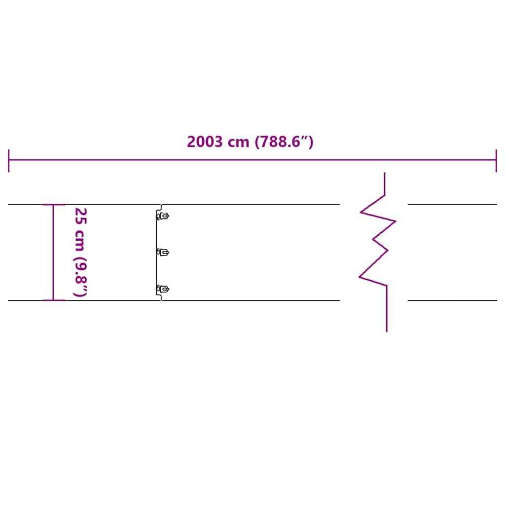 Περιφράξεις γκαζόν 20 τεμάχια 25x103 cm από γαλβανισμένο χάλυβα