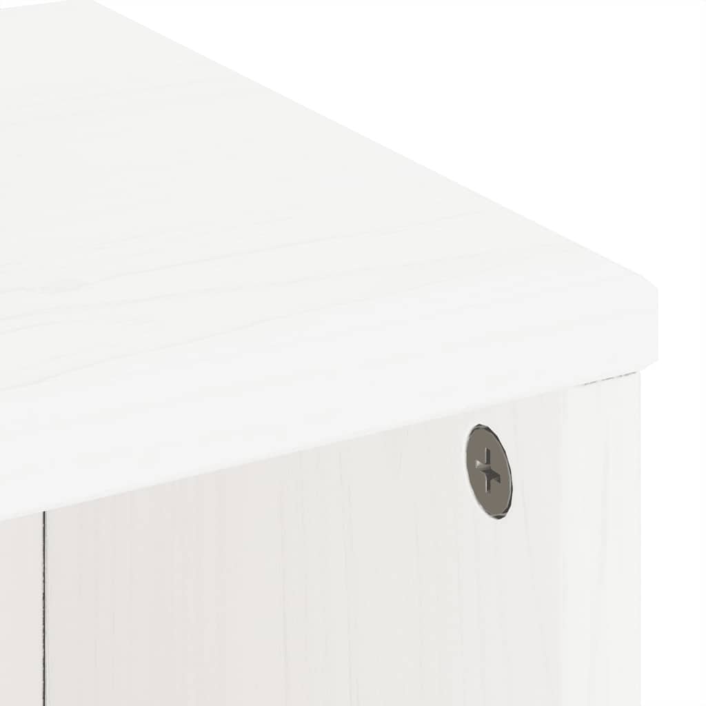 Συρταριέρα με Συρτάρι ODDA Λευκό 40x24x79 εκ. Μασίφ Ξύλο Πεύκου - Pakobazaar