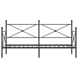 Κρεβάτι ημέρας χωρίς στρώμα Μαύρο 80x200 cm Ατσάλι - Pakobazaar