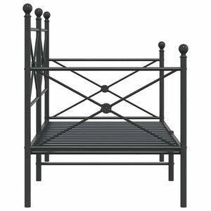 Κρεβάτι ημέρας χωρίς στρώμα Μαύρο 80x200 cm Ατσάλι - Pakobazaar