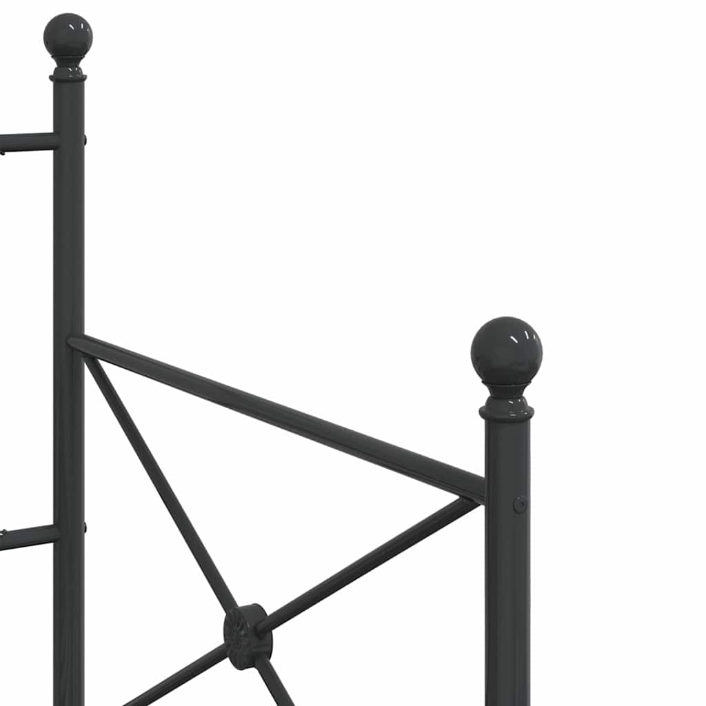 Κρεβάτι ημέρας χωρίς στρώμα Μαύρο 80x200 cm Ατσάλι - Pakobazaar