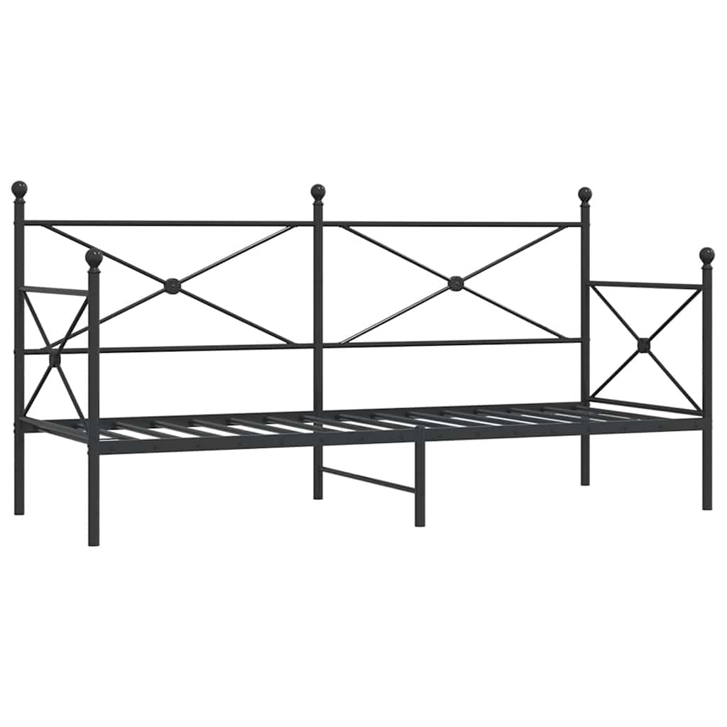 Κρεβάτι ημέρας χωρίς στρώμα Μαύρο 90x190 cm Ατσάλι