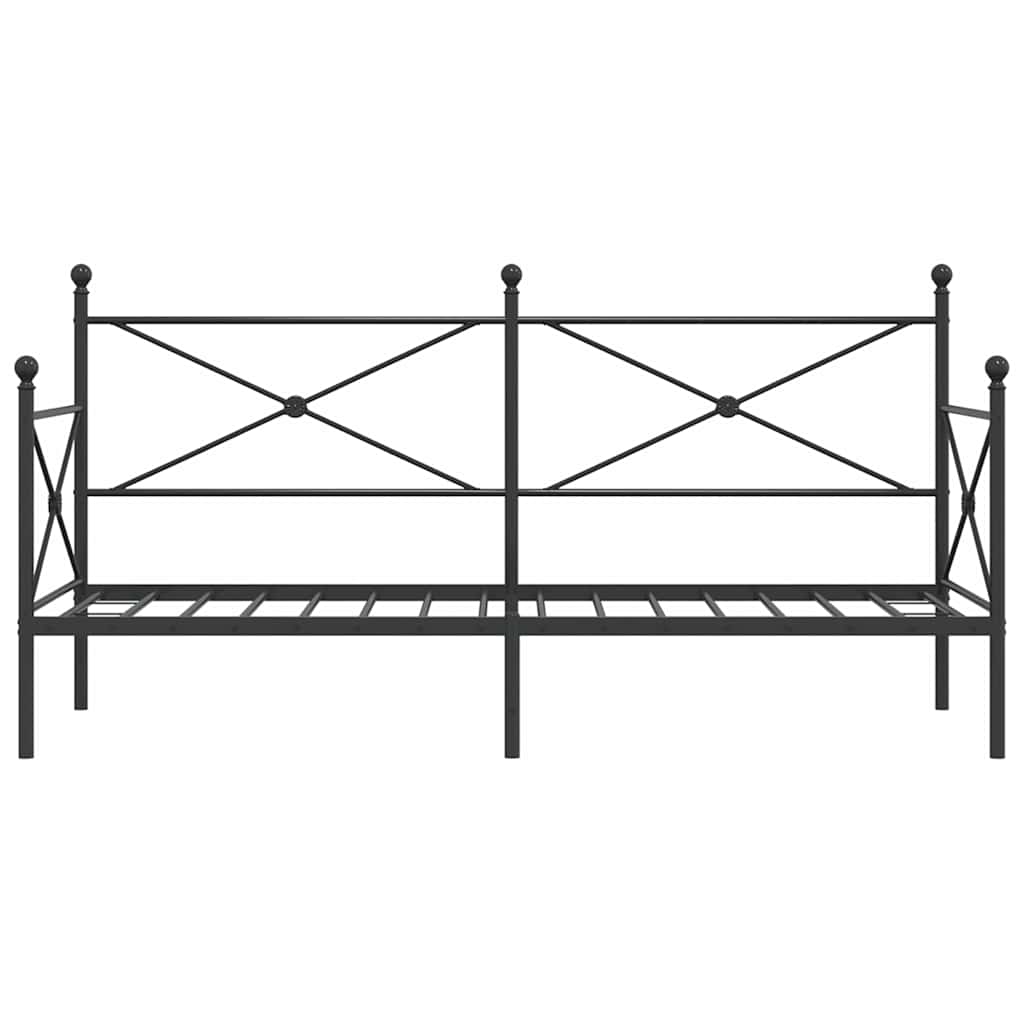 Κρεβάτι ημέρας χωρίς στρώμα Μαύρο 90x190 cm Ατσάλι