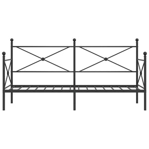 Κρεβάτι ημέρας χωρίς στρώμα Μαύρο 90x190 cm Ατσάλι