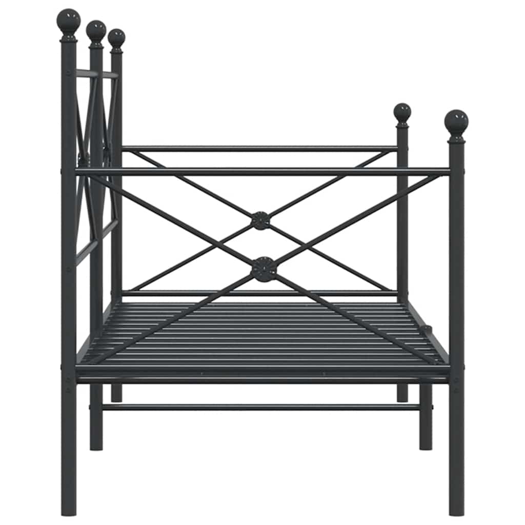 Κρεβάτι ημέρας χωρίς στρώμα Μαύρο 90x190 cm Ατσάλι