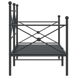 Κρεβάτι ημέρας χωρίς στρώμα Μαύρο 90x190 cm Ατσάλι