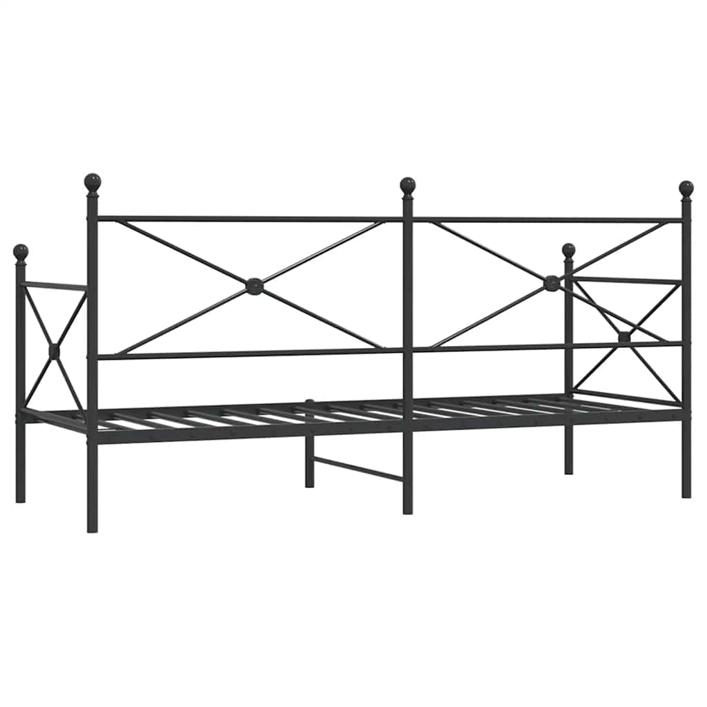 Κρεβάτι ημέρας χωρίς στρώμα Μαύρο 90x190 cm Ατσάλι