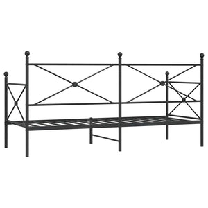 Κρεβάτι ημέρας χωρίς στρώμα Μαύρο 90x190 cm Ατσάλι