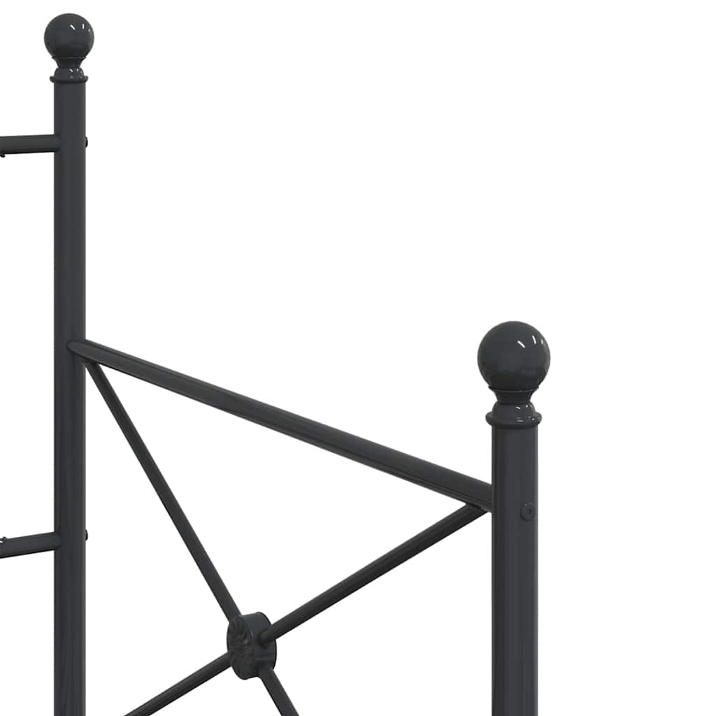 Κρεβάτι ημέρας χωρίς στρώμα Μαύρο 90x190 cm Ατσάλι