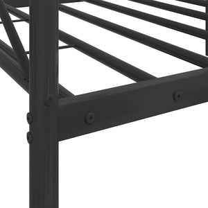 Κρεβάτι ημέρας χωρίς στρώμα Μαύρο 90x190 cm Ατσάλι
