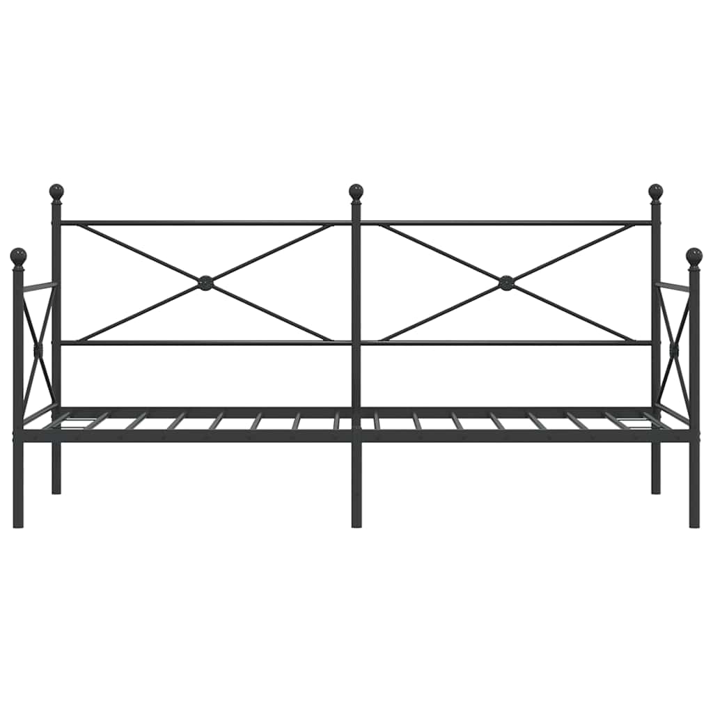 Κρεβάτι ημέρας χωρίς στρώμα Μαύρο 90x200 cm Ατσάλι