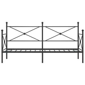 Κρεβάτι ημέρας χωρίς στρώμα Μαύρο 90x200 cm Ατσάλι