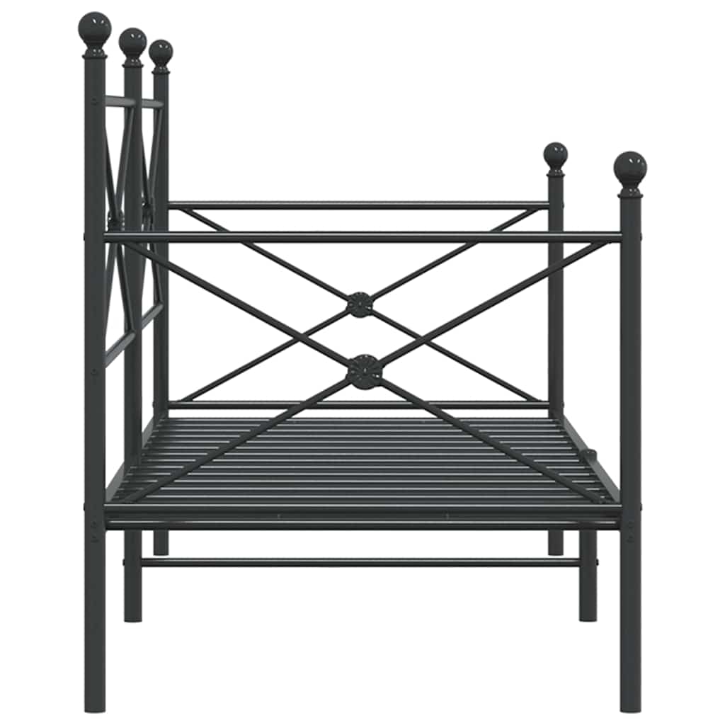 Κρεβάτι ημέρας χωρίς στρώμα Μαύρο 90x200 cm Ατσάλι