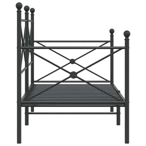 Κρεβάτι ημέρας χωρίς στρώμα Μαύρο 90x200 cm Ατσάλι